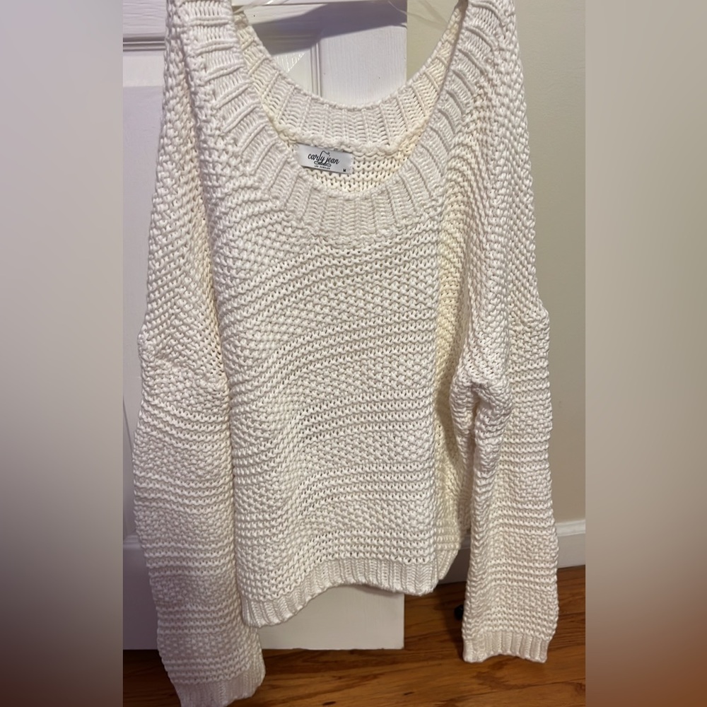 Carly Jean Los Ángeles Cropped Eyelet Sweater
